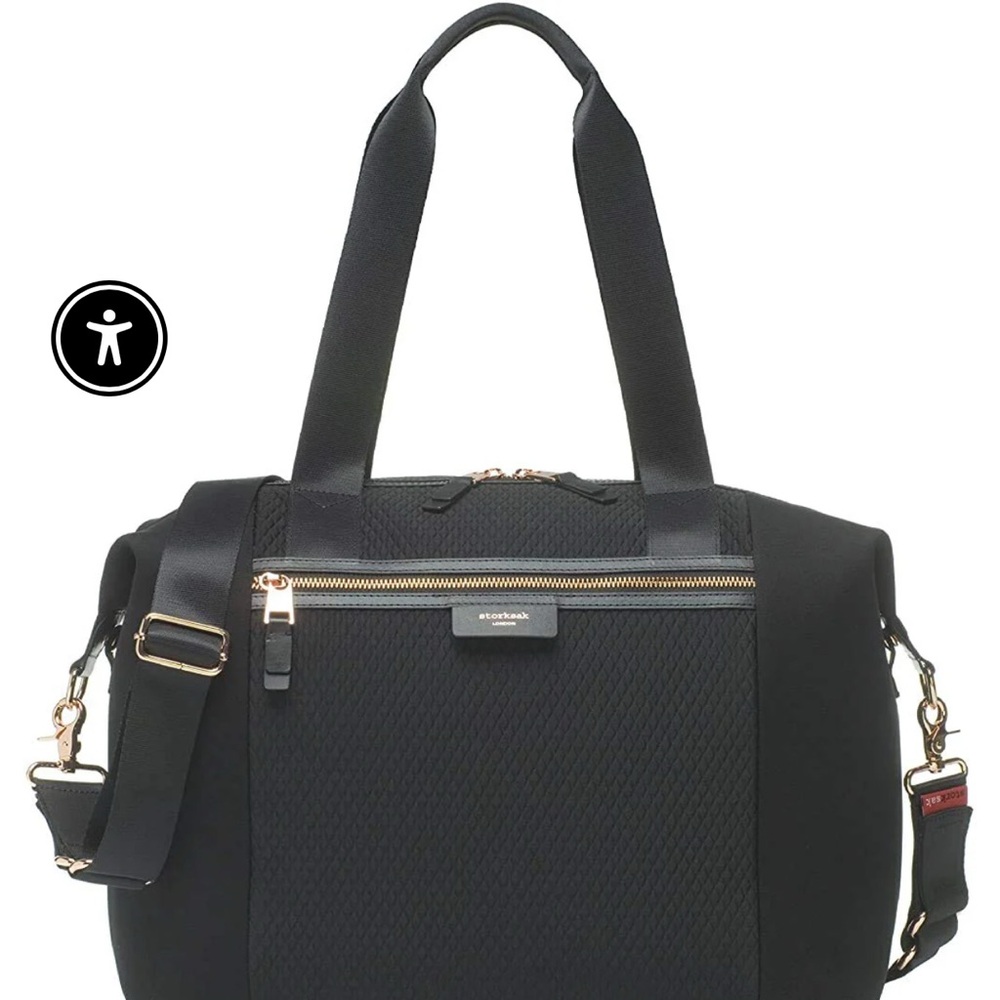 Storksak Black Quilted Tote